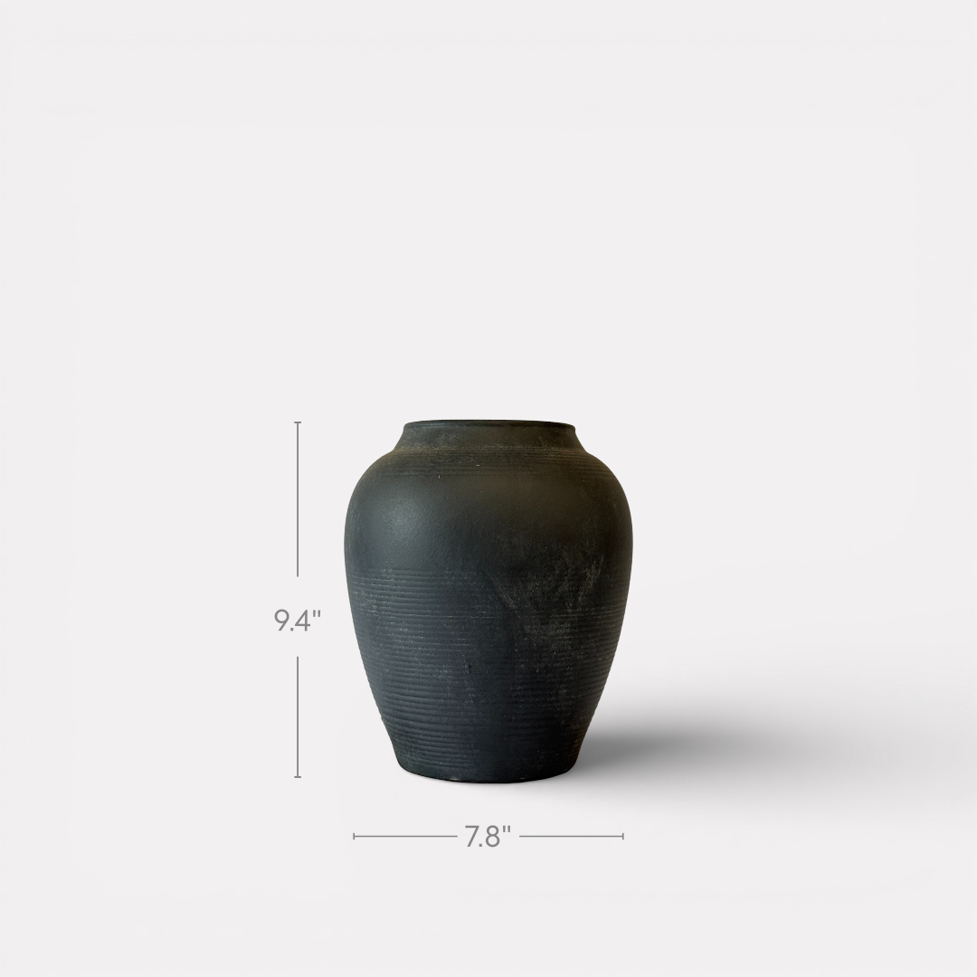 Heritage Classic Terracotta Vessel - Hand-Painted in Wea...