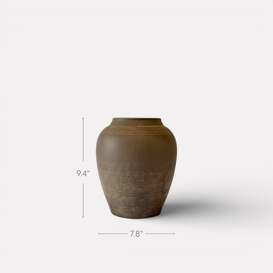 Heritage Classic Terracotta Vessel, Hand-Painted in Eart...