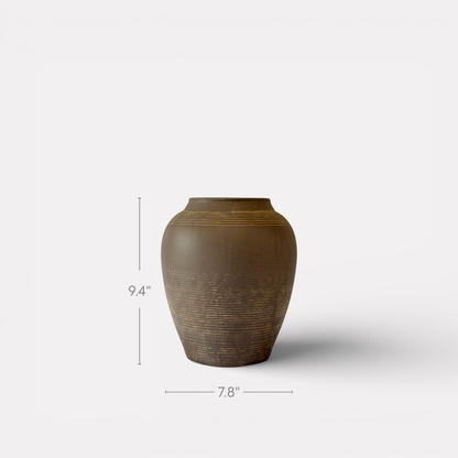 Heritage Classic Terracotta Vessel, Hand-Painted in Eart...