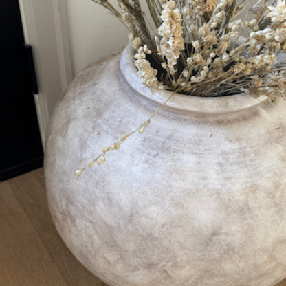 Greystone Fiber Clay Vessel in Aged White, 18.5"D x 14.4" H