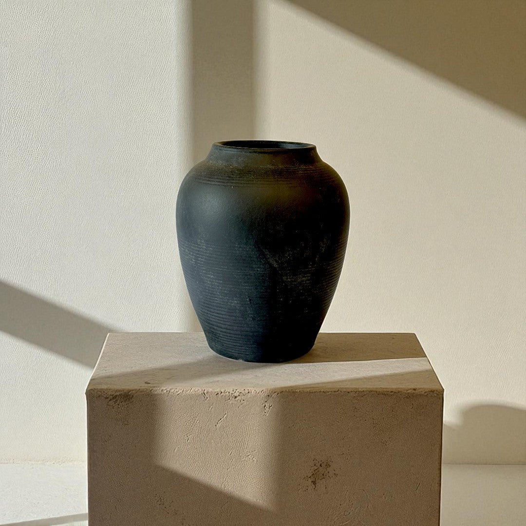 Heritage Classic Terracotta Vessel - Hand-Painted in Wea...