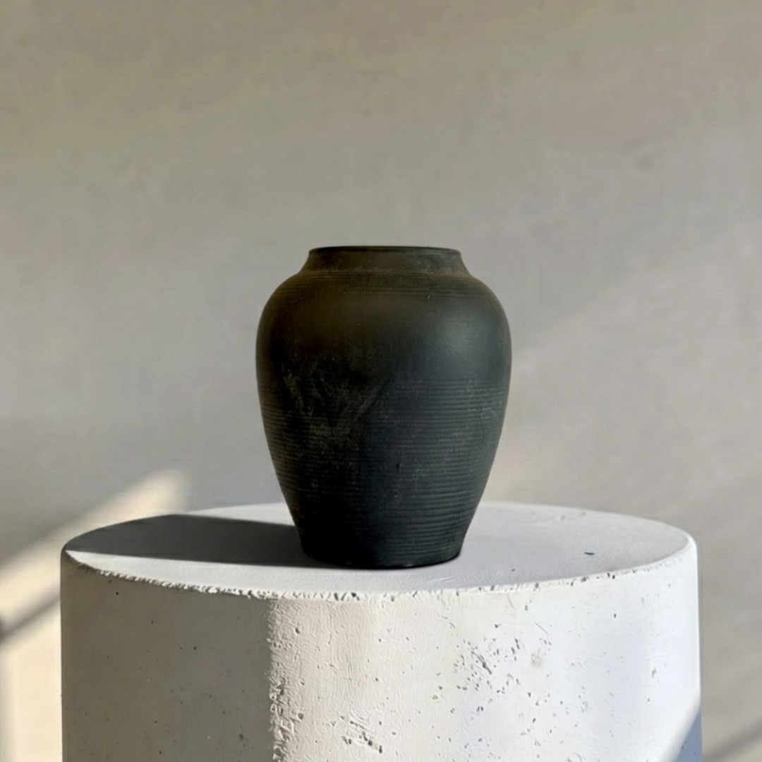 Heritage Classic Terracotta Vessel - Hand-Painted in Wea...