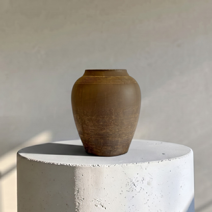 Heritage Classic Terracotta Vessel, Hand-Painted in Eart...