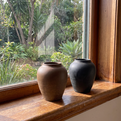 Heritage Classic Terracotta Vessel - Hand-Painted in Wea...