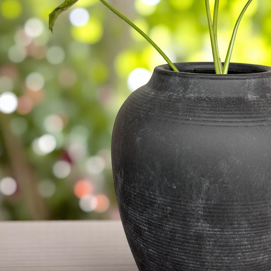 Heritage Classic Terracotta Vessel - Hand-Painted in Wea...