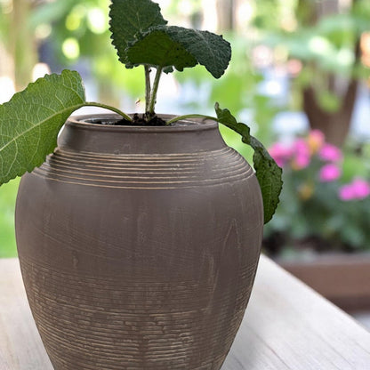 Heritage Classic Terracotta Vessel, Hand-Painted in Eart...