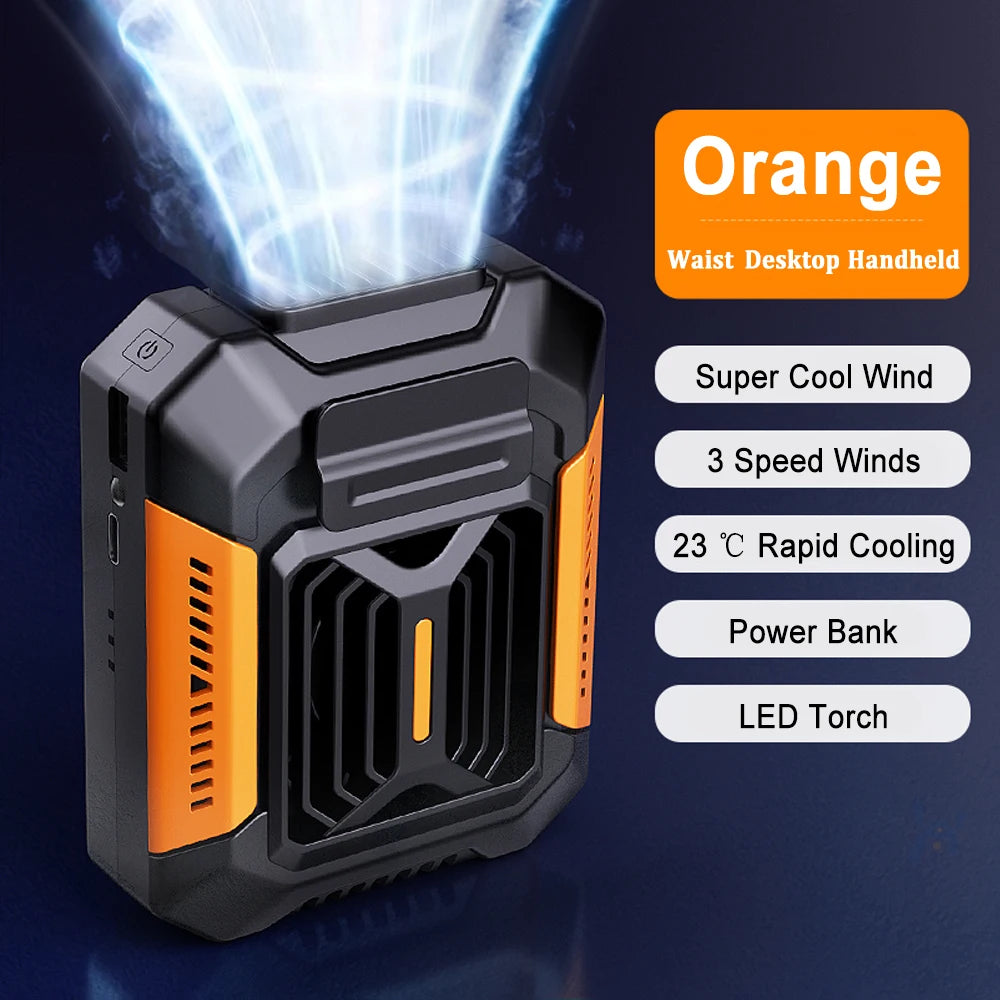 Small Portable Fan with Power Bank LED Light - Great for camping