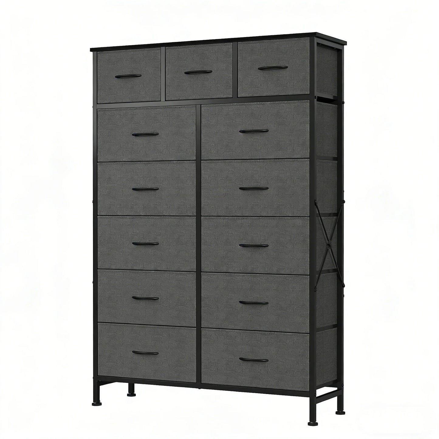 Fabric Drawers Dresser Living Room Cabinet Storage Organizer Cabinet Adjustable Feet Steel Frame Assembly Closet For Furniture Closet Bedroom Entryway