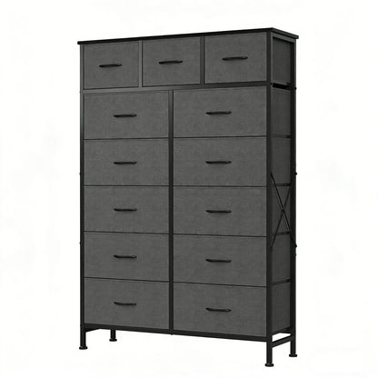Fabric Drawers Dresser Living Room Cabinet Storage Organizer Cabinet Adjustable Feet Steel Frame Assembly Closet For Furniture Closet Bedroom Entryway