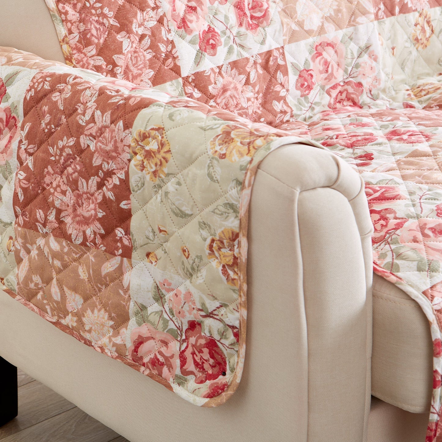 Reversible Floral Patchwork Furniture Protector