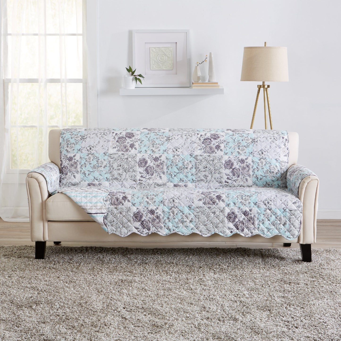 Reversible Floral Patchwork Furniture Protector