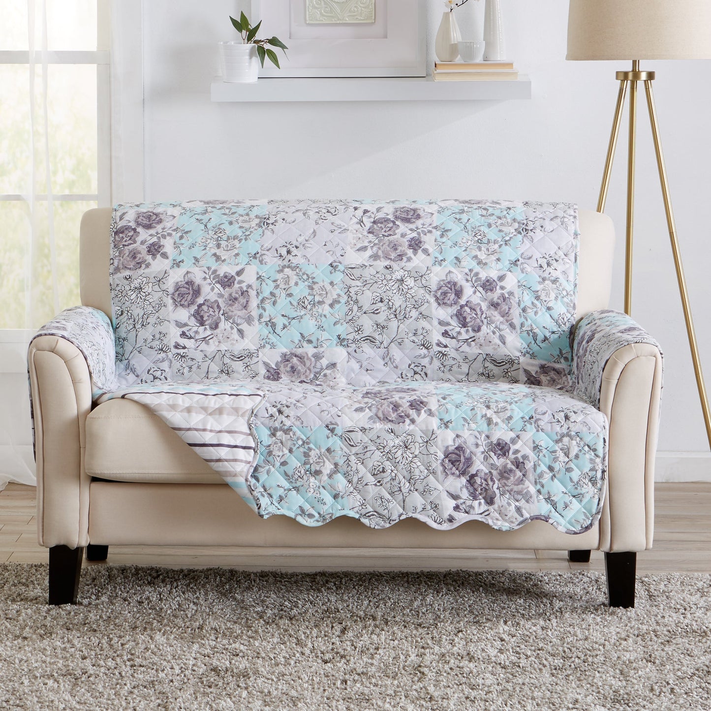 Reversible Floral Patchwork Furniture Protector