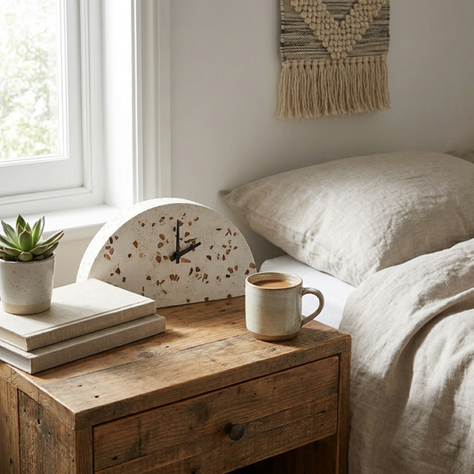 Mantle Clock - Chunky White Terrazzo