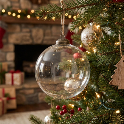 4in Clear Glass Ornament