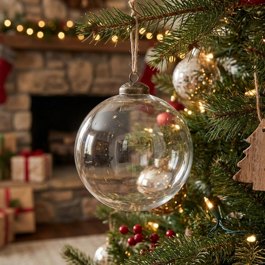 4in Clear Glass Ornament