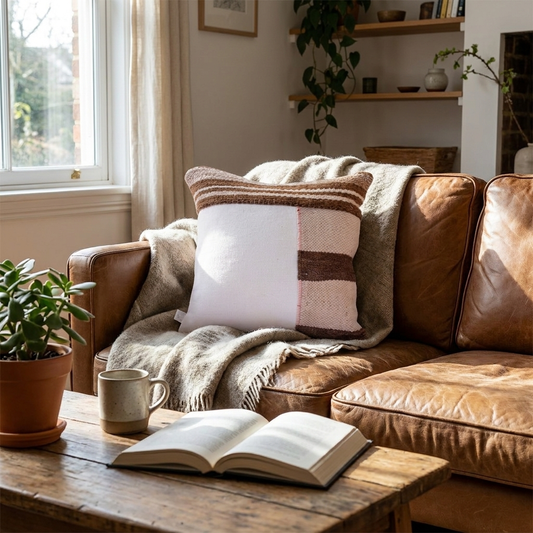 Upcycled Woven Patchwork Pillow