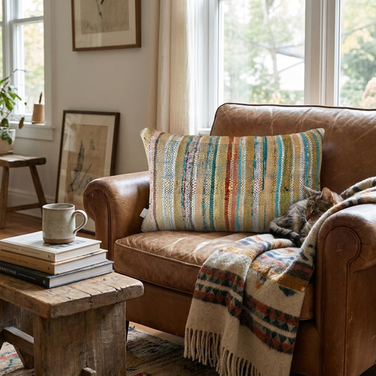 Sunny Handwoven Moroccan Pillow