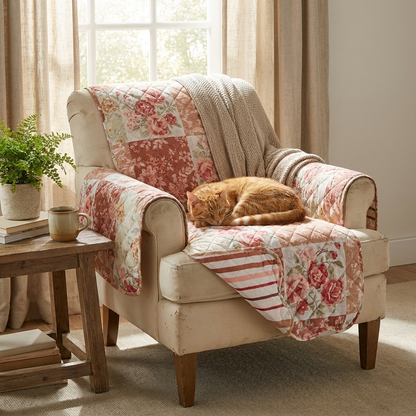 Reversible Floral Patchwork Furniture Protector