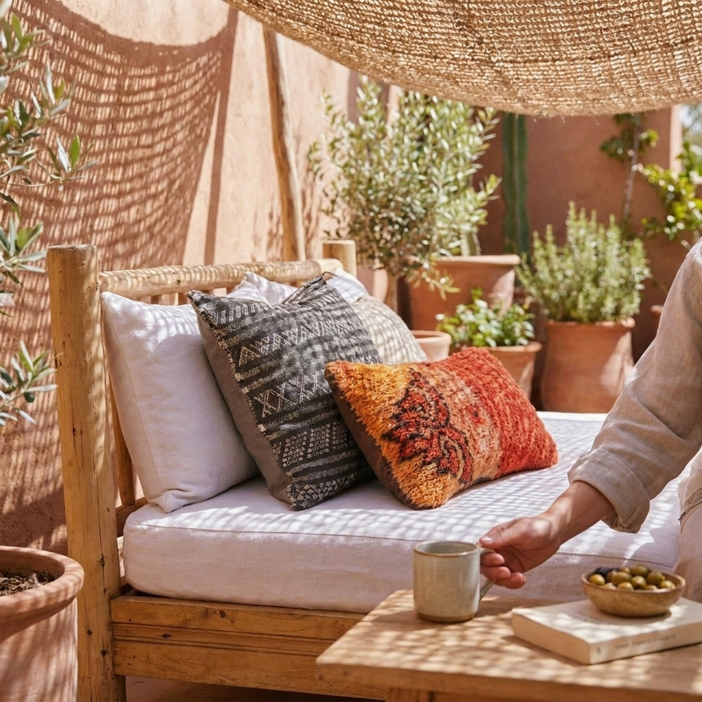 Sloane Moroccan Handwoven Lumbar Pillow