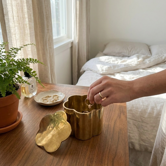 Brass Bud Box with Lid