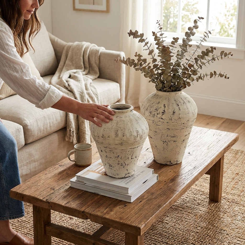 White Washed Antique Jar