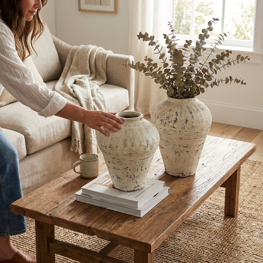 White Washed Antique Jar