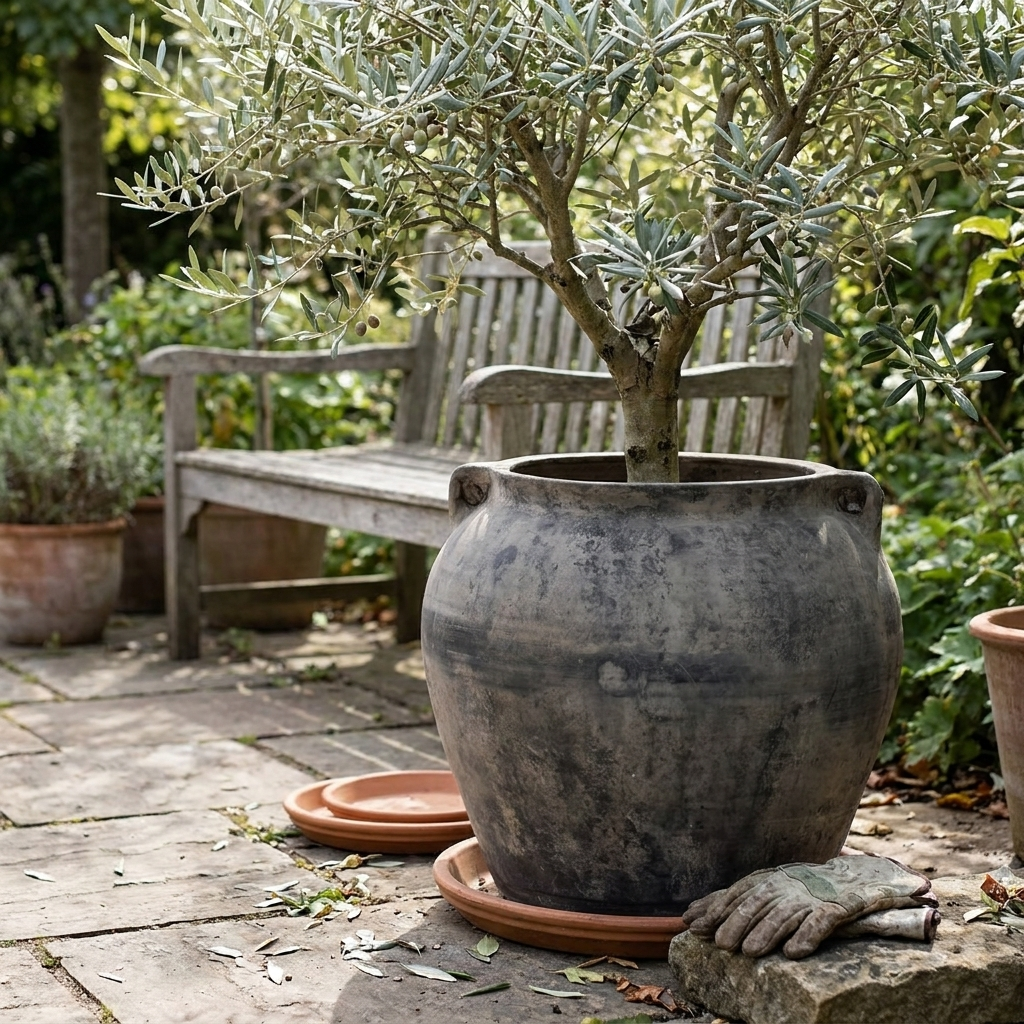 Vintage Grey Two Handle Pot