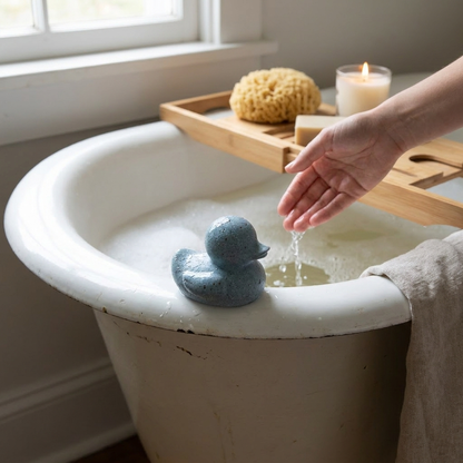 Mini Rubber Ducky - Light Blue Terrazzo
