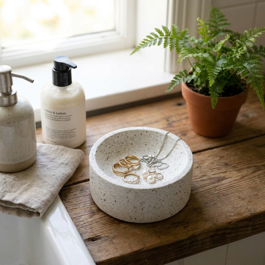 Round Incense Holder - White Terrazzo