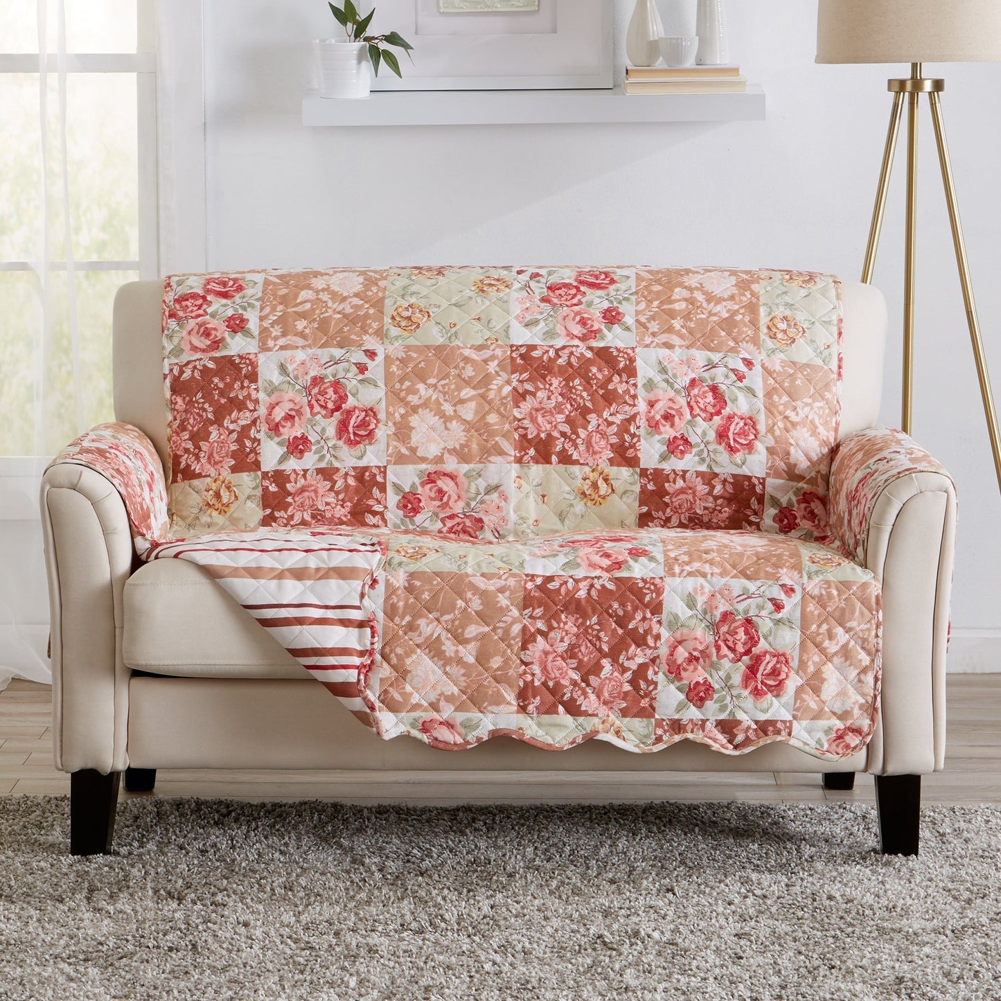 Reversible Floral Patchwork Furniture Protector