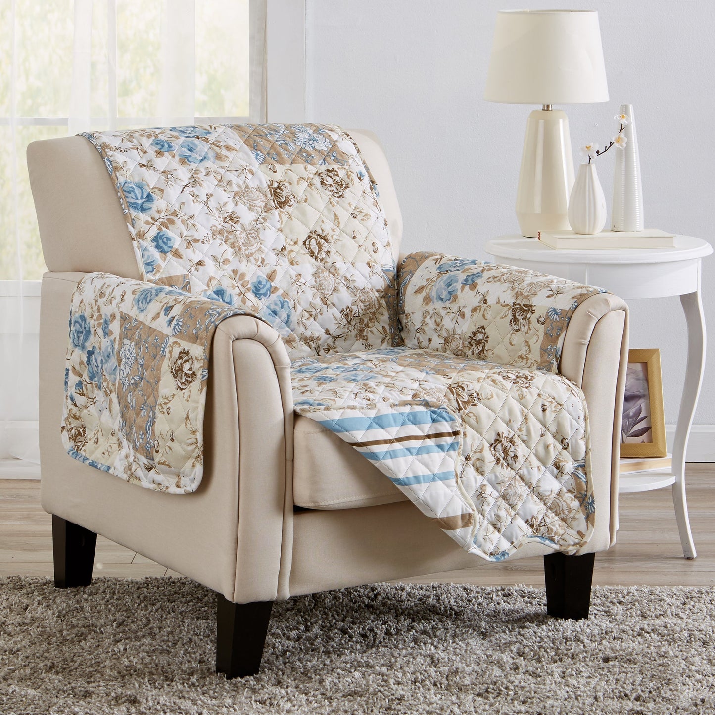 Reversible Floral Patchwork Furniture Protector