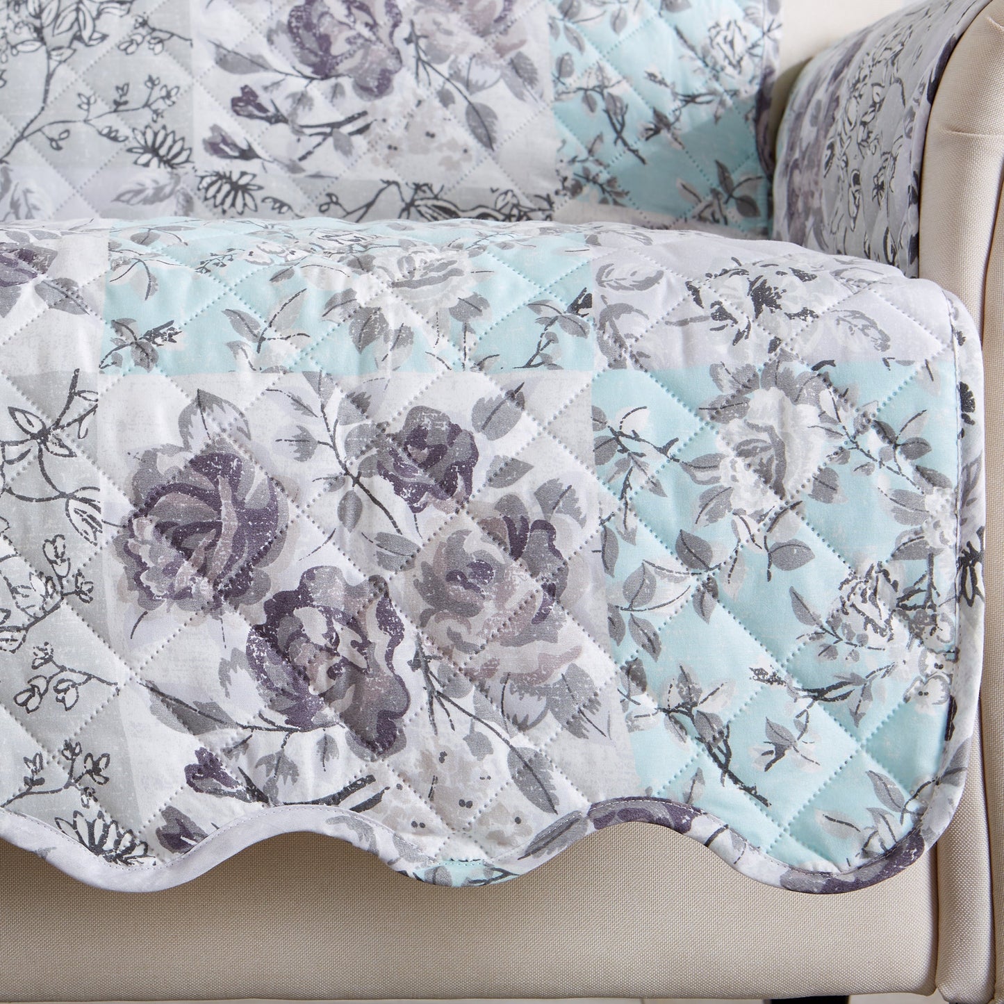 Reversible Floral Patchwork Furniture Protector