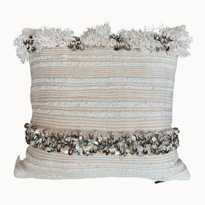 Striped Sequin Handira Pillow