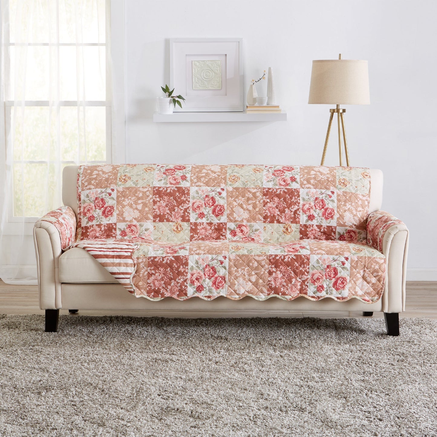 Reversible Floral Patchwork Furniture Protector