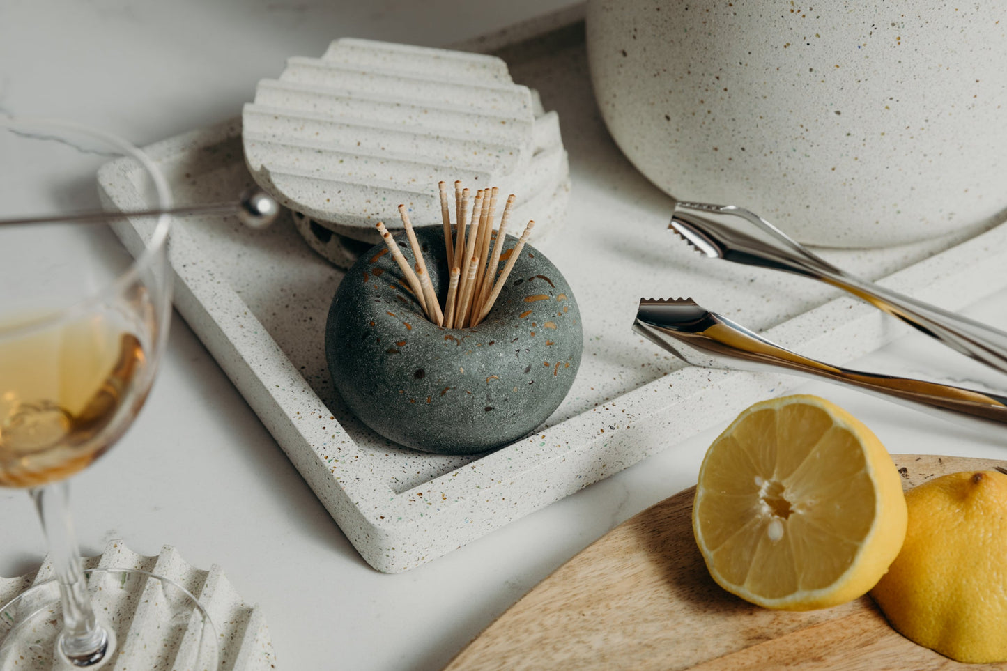 Palo Santo Holder - Dark Green Terrazzo