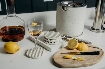 Ice Bucket Tray - White Terrazzo