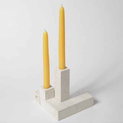 Candlestick Holder Set - White Terrazzo