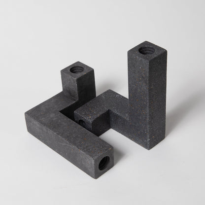 Candlestick Holder Set - Black Terrazzo
