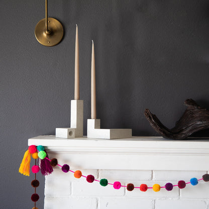 Candlestick Holder Set - White Terrazzo