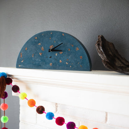 Mantle Clock - Chunky Cobalt Terrazzo