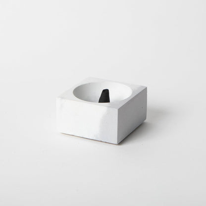 Square Incense Holder - Grey & White