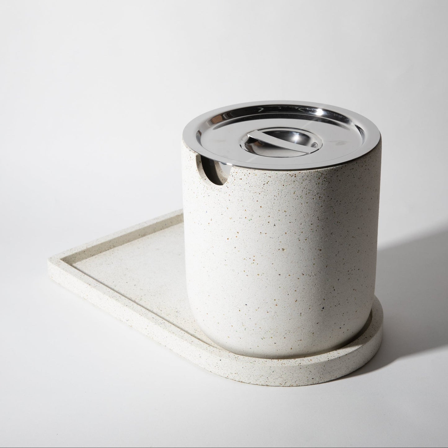 Ice Bucket Tray - White Terrazzo