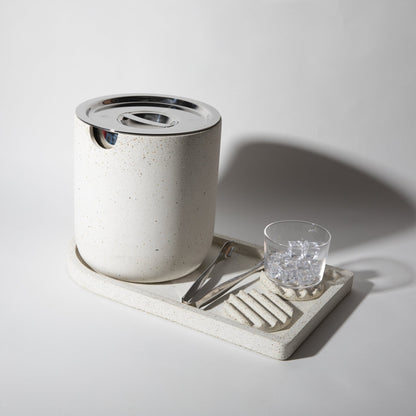 Ice Bucket Tray - White Terrazzo