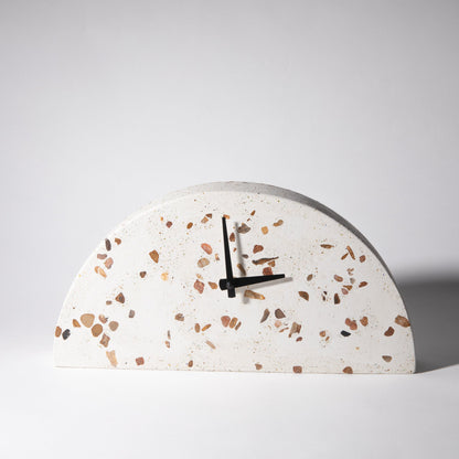 Mantle Clock - Chunky White Terrazzo