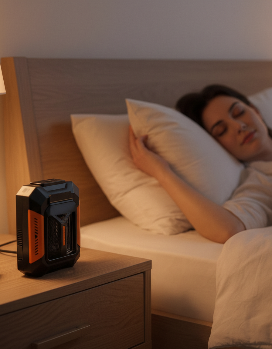 Small Portable Fan with Power Bank LED Light - Great for camping