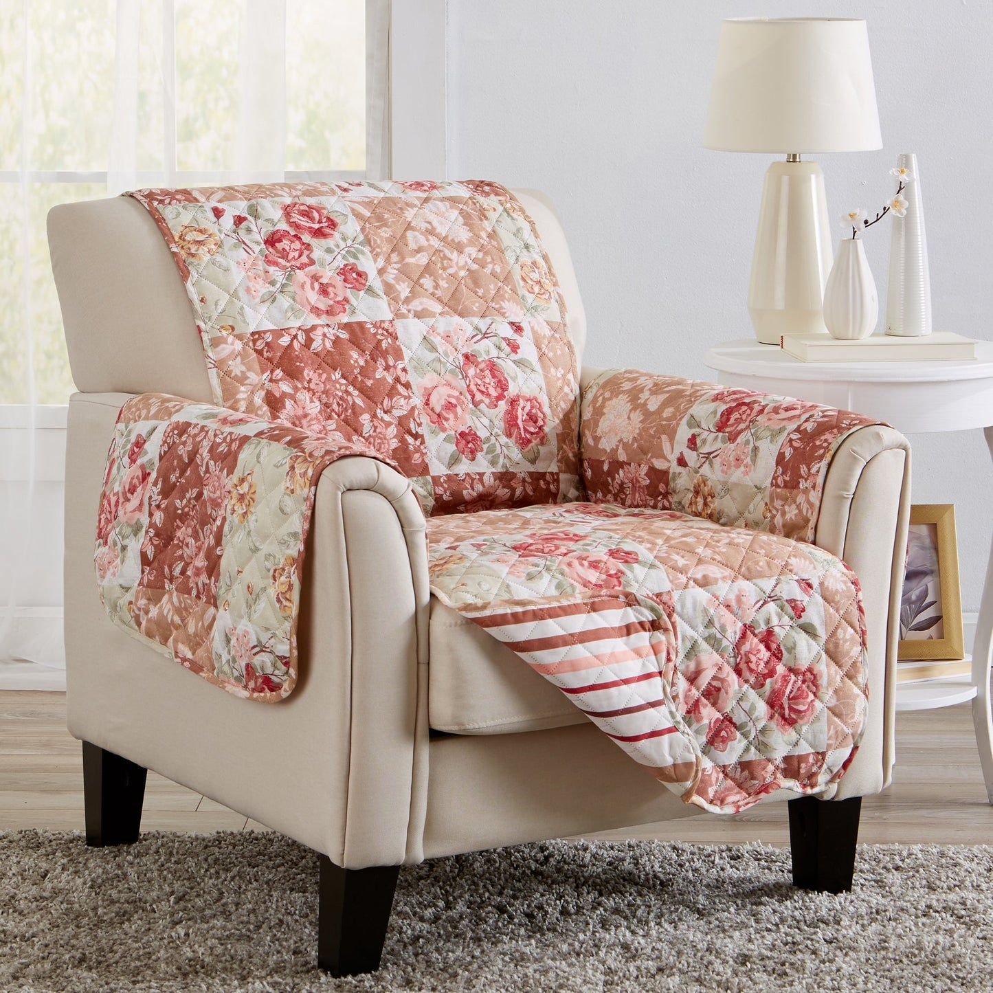 Reversible Floral Patchwork Furniture Protector
