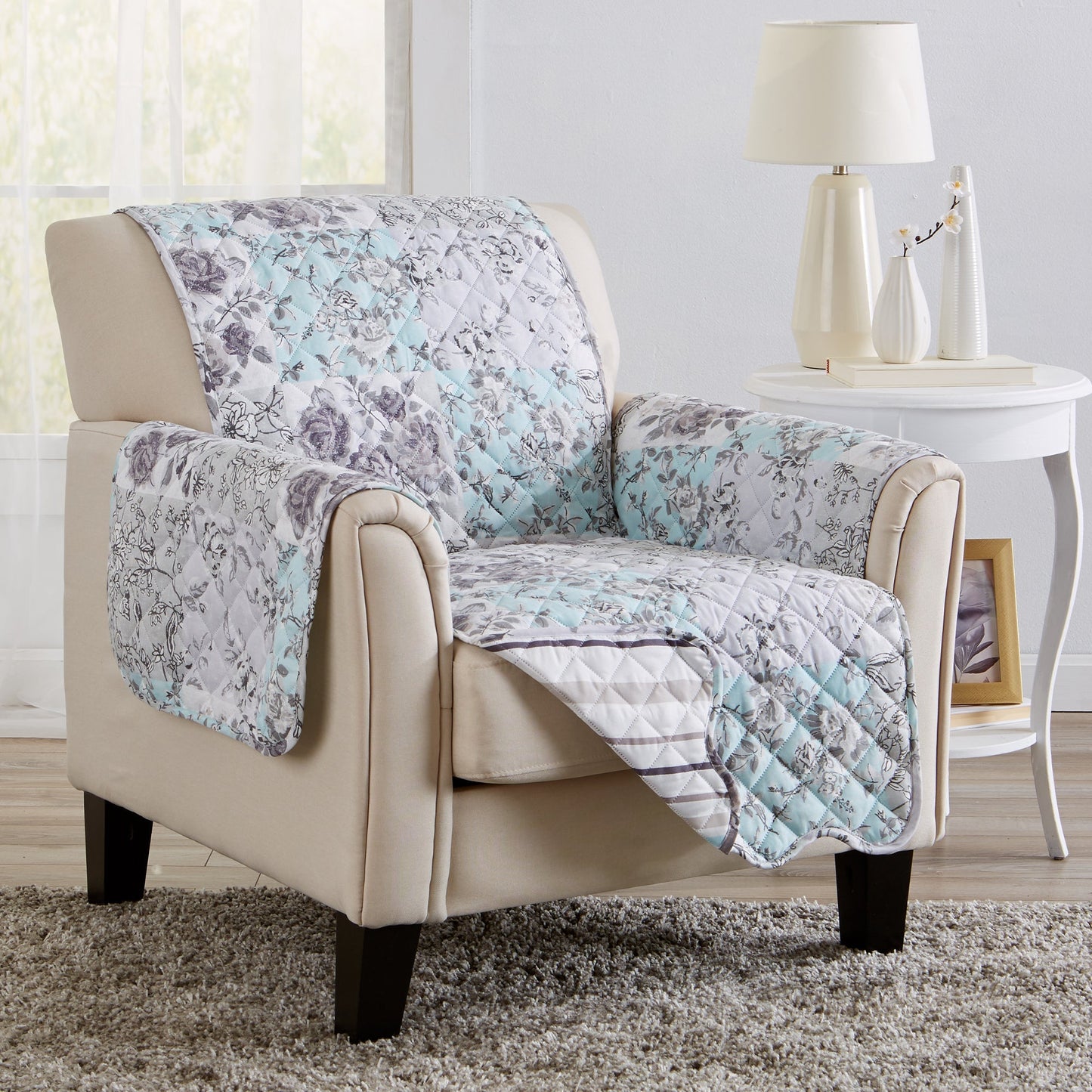 Reversible Floral Patchwork Furniture Protector