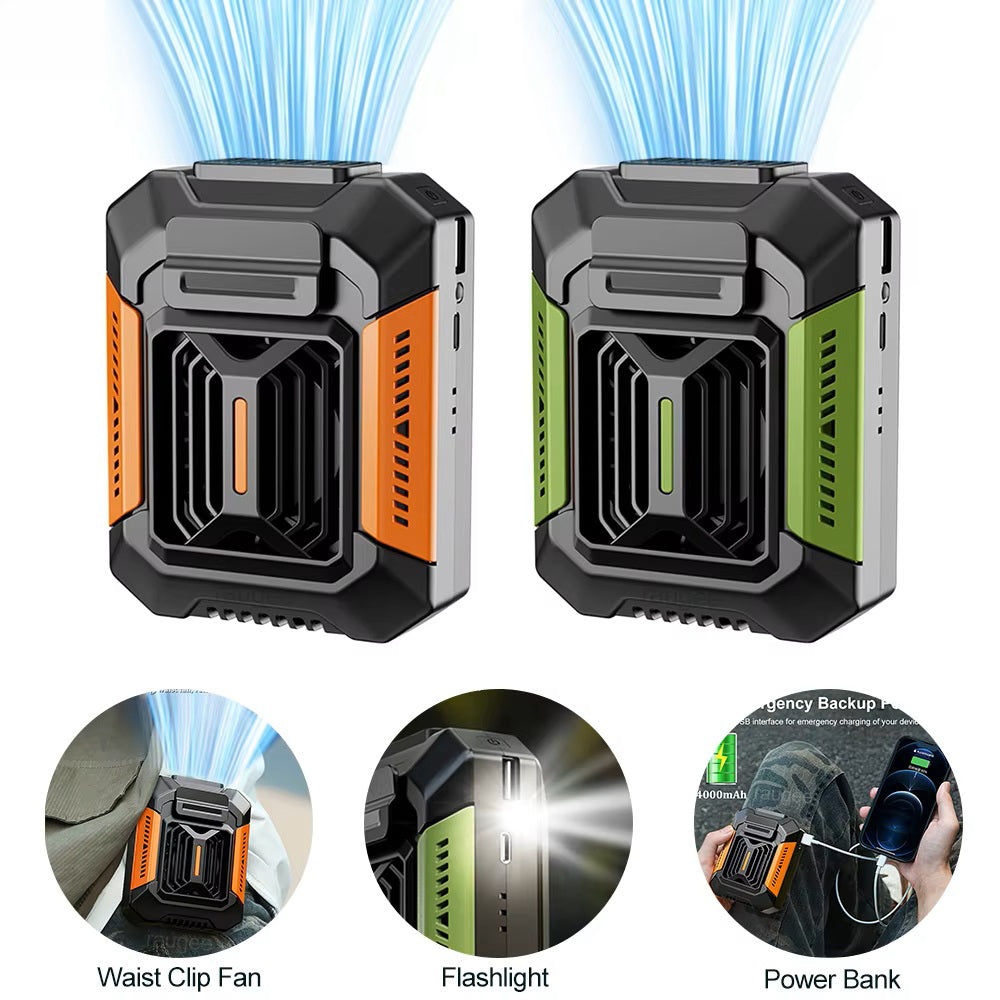 Small Portable Fan with Power Bank LED Light - Great for camping