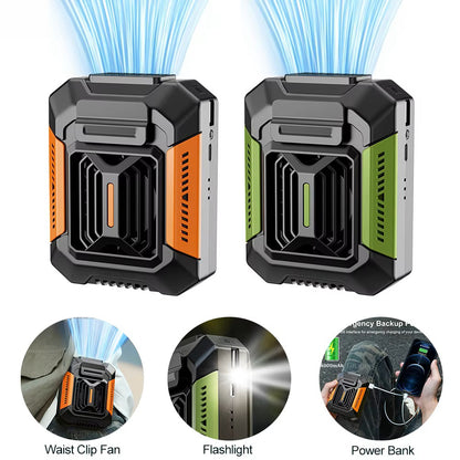 Small Portable Fan with Power Bank LED Light - Great for camping