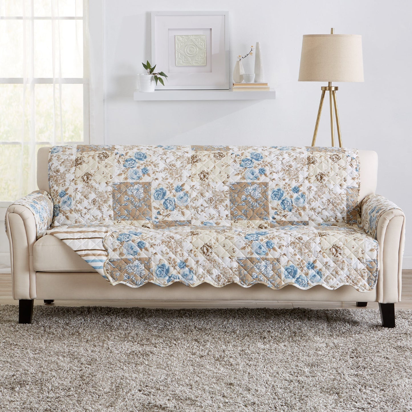 Reversible Floral Patchwork Furniture Protector